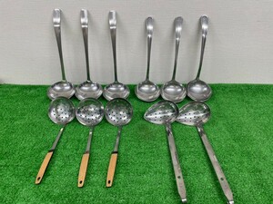 【rK22】お玉 11個セット オタマ 調理器具 厨房用品 まとめて ステンレス製 キッチンツール 穴開き