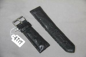 〓圖團 鬧〓4T17★オーストリッチ時計のベルト24mm 黒色