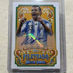 Walter Samuel Auto 2023 Topps Argentina Fileteado Soccer Autograph 直筆サイン