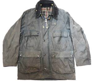 80年代 2ワラント　4ポケット ビンテージ バブアー Barbour ビデイル BEDALE ミディアムウエイト オイルドジャケット ネイビー