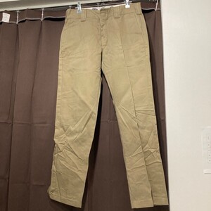 y569 Dickies チノパン 30インチ ワーク アメカジ ストリート スケーター スケボー ディッキーズ 古着 ベージュ パンツ コットン ボトムス