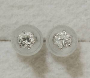 新品 Pt900プラチナ ダイヤモンド 0.１6ct　スタッドピアス　刻印有り