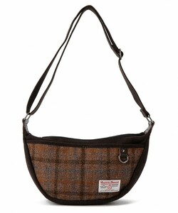 coen×Harris Tweed　コーエン×ハリスツイード　ラウンド　ショルダーバッグ　ボディバッグ　ブラウン　チェック　メンズ　ユニセックス