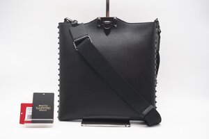 ☆安心の３大保証☆ ABランク ≪VALENTINO ヴァレンティノ/ ショルダーバッグ≫ XY2B0B42LNH カーフスキン ロックスタッズ ブラック 美品