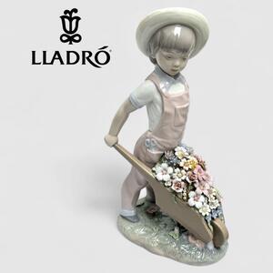 希少 LLADRO リヤドロ 1283 花車 フィギュリン 陶器人形 置物