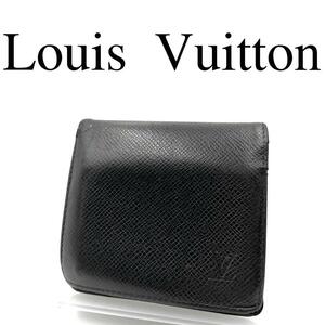 Louis Vuitton ルイヴィトン 折り財布 タイガ ブラック系 LVロゴ