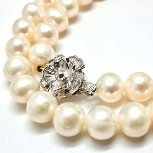 1円〜!!▼本真珠ネックレス▼N 約43.1g 約42.5cm pearl パール jewelry necklace DA0/DB0 S497