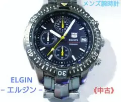 ELGIN エルジン 中古 不動 USA クロノグラフ クォーツ メンズ 腕時計