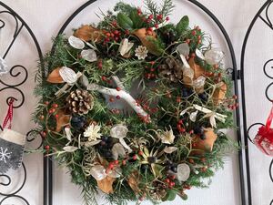 12◆Handmade◆リース◆フレッシュ〜ドライフラワー◆リース◆壁掛け◆壁飾り◆クリスマスリース◆winter wreath◆ハンドメイド◆34㎝＊