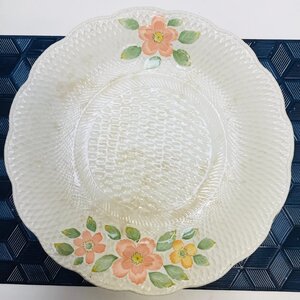 【中古/長期保管品/インボイス登録店/CSH】盛皿 大皿 プレート 花柄 陶器 約32cm 洋食器　MZ1118