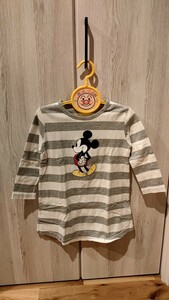 美品　ディズニー　Disney　チュニック　ミッキー　ボーダー　100センチ　Tシャツワンピース　ベル・メゾン　　ボーダー　女の子