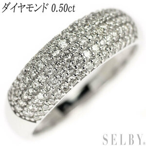 K18WG ダイヤモンド リング 0.50ct パヴェ 出品2週目 SELBY