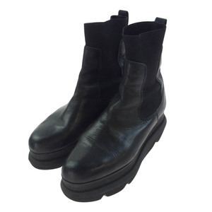 Sacai サカイ Chelsea Boots レザー サイドゴア チェルシー ブーツ ブラック系 38【中古】