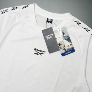 ●送料390円可能商品 リーボック REEBOK 新品 メンズ 速乾 ドライ UVカット ストレッチ 半袖 Tシャツ 白 M [X5334RR-N0-M] 三 壱★QWER★