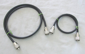 両端M型コネクタ付　同軸ケーブル　5D-FB　0.75m + 1.1m の2本