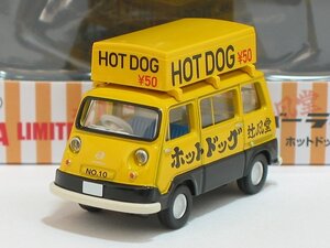 スバル サンバー ライトバン ホットドッグ屋（黄／黒）フィギュア付 LV-201a【トミーテック社1/64ミニカー】【トミカの時】