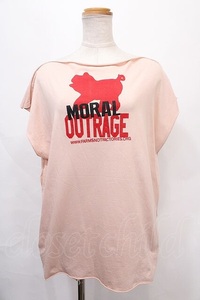 Vivienne Westwood / /MORAL OUTRAGEスクエアTシャツ 0S 薄ピンク Y-24-09-11-007-to-SZ-OS