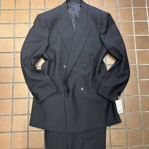 新品【A8 3L相当★人気の礼服】4Bダブルスーツ メンズスーツ ブラックフォーマル 背抜き ノーベンツ 1タック 冠婚葬祭 喪服 アジャスター