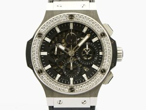 値下げ【 ウブロ HUBLOT 】 ビッグバン アエロバン ダイヤベゼル 44mm チタン/ラバー クロノグラフ 自動巻 デイト 裏スケ メンズ 71800-0