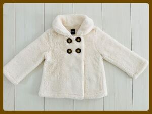 未使用★baby Gap★ふわふわ Aラインボアコート オフホワイト 95★ベビーギャップ★送料230円 アウタージャケット女の子 子供服 定価3900円