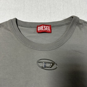 【100スタ】DIESEL メタリックロゴ Tシャツ XLサイズ ディーゼル diegor メンズ グレー 古着