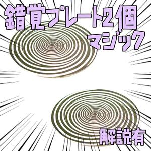 手品 円盤 錯覚プレート 金属製 トリックアート 2個 リボン袋付【説明有】