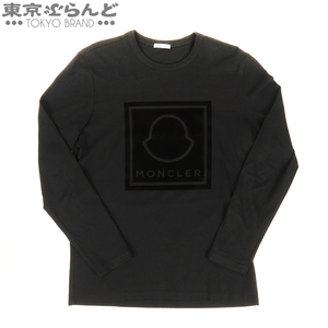 101726299 モンクレール MONCLER ビッグロゴ ロングTシャツ ブラック 黒 コットン L 長袖Ｔシャツ メンズ