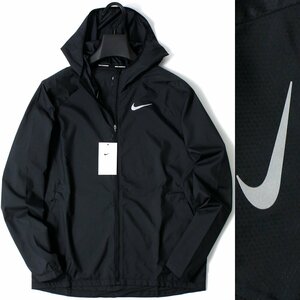 新品 春夏 ナイキ メンズ ランニング ジャケット L 黒 NIKE 軽量 撥水 フルジップ ブルゾン スポーツ トレーニング ウェア 薄手 ◆CL2413A