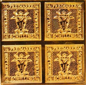 3 ドイツ ブルヘッド 牛 タウロス 紋章 切手 コレクション 国際郵便 限定版 純金張り 24KT ゴールド 純銀製 メダル コイン プレート