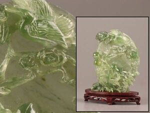中国古玩 唐物 緑砡石 翡翠 置物 時代物 極上品 初だし品 C6271