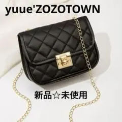 ZOZOTOWN キルティング ショルダーバッグ ブラック ゴールドチェーン