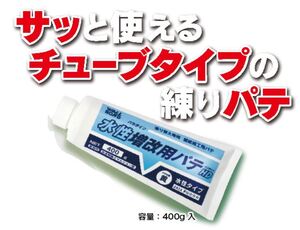 ウォールボンド工業★張り替え専用★水性増改用パテ【ハンディー】400g★サッと使えるチューブタイプの練りパテ★裏紙のフクレを抑えます