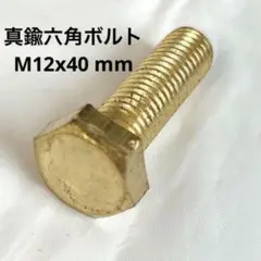 真鍮六角ボルト M12x40 mm 機械ネジ 部品 1個入り