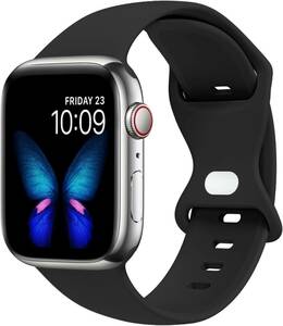 Apple Watch バンド アップルウォッチ バンド iWatch (ブラック, 42/44/45mm S/M) Q166