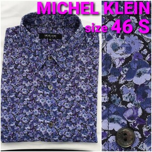 MICHEL KLEIN 薄手シャツ size46 メンズS　花柄 レギュラーカラー