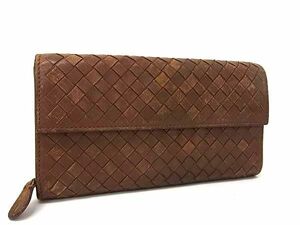 BOTTEGA VENETA ボッテガヴェネタ イントレチャート レザー 二つ折り 長財布 ウォレット 札入れ 小銭入れ ブラウン系 DG4539