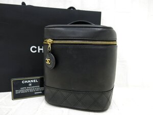 ◆超美品◆CHANEL シャネル◆ココマーク◆カーフ レザー 本革◆バニティ ハンド バッグ◆ブラック ゴールド金具◆A9159