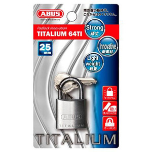 ABUS(アバス) TITALIUM南京錠 25mm 3本キー BP64TI25KD 00721286