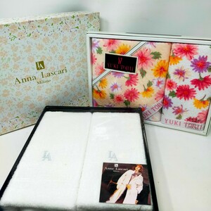 ●未使用●Anna Lascari アンナ・ラスカリ YUKI TORII タオルセット まとめ売り フェイスタオル ゲストタオル 無地 花柄　S