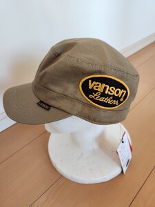 新作　即決★vanson バンソン　NVCP-2503 ワークキャップ　バイカー　CAP オリーブ　F