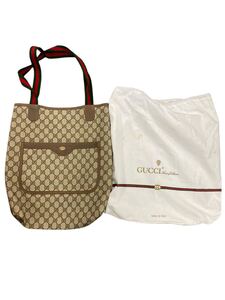 GUCCI グッチ トートバッグ シェリーライン オールドグッチ GG柄 ブラウン系 GGスプリーム PVC トートバッグ 39 02 003 