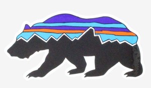 パタゴニア ステッカー フィッツロイ ベア 光沢 PATAGONIA FITZROY BEAR 熊 クマ ベアー アニマル シール デカール STICKER 動物 カスタム