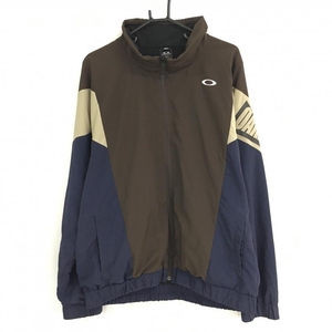 オークリー ジャケット ブラウン×ネイビー 裏微起毛 メンズ 2XL ゴルフウェア Oakley