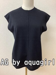 AG by アクアガール (aquagirl) タグ付き未使用 黒トップス パイル風生地 サイズS