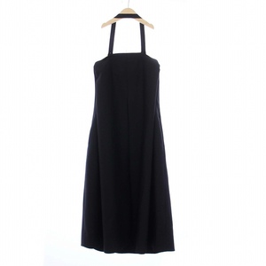 未使用品 ウェルダン 2021年製 BLACK WOOL SILK SLIT DETAIL LONG DRESS ホルターネック ロングワンピース ドレス XS 黒 ブラック