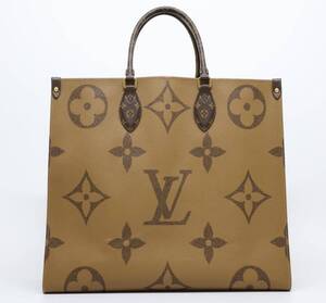 1円 スタート ≪極美品≫ LOUIS VUITTON オンザゴーGM 2WAY トートバッグ ジャイアント モノグラム リバース