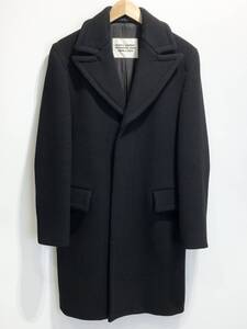 CABANE de ZUCCa ウール ナイロン チェスターコート ロング丈 比翼ボタン ブラック アーカイブ CZ84-FA614 カバンドズッカ SIZE：M■1225B