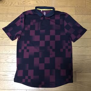 UNDER ARMOUR GOLF × CURRY PRINT POLO size-M(着丈72身幅51) 中古(美品-数回使用) 送料無料 NCNR