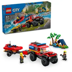 Style:4WD消防車とレスキューボート レゴ(LEGO) シティ 4WD消防車とレスキューボート おもちゃ 玩具 プレゼント 誕生日 ブロック 知育 クリスマス 男の子 女の子 子供 5歳 6歳 7歳 8歳 乗り物 車 ミニカー 60412