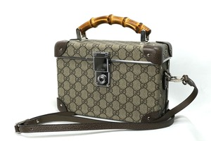 GUCCI グッチ グローブ トロッター ビューティーケース ハンドバッグ 588351 GGスプリーム ベージュ 2WAY ショルダーバッグ